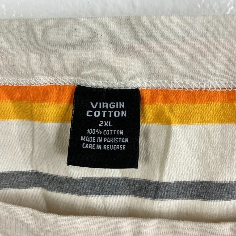 Virgin Cotton Stripe Tank Size 2XL Retro Square Neck Y2K Beach Summer - Picture 5 of 6